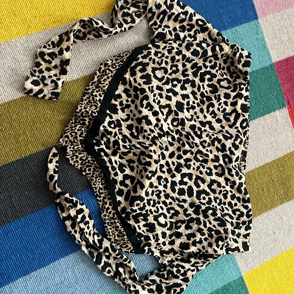 Hollister Leopard Print Halter - Black & Tan
